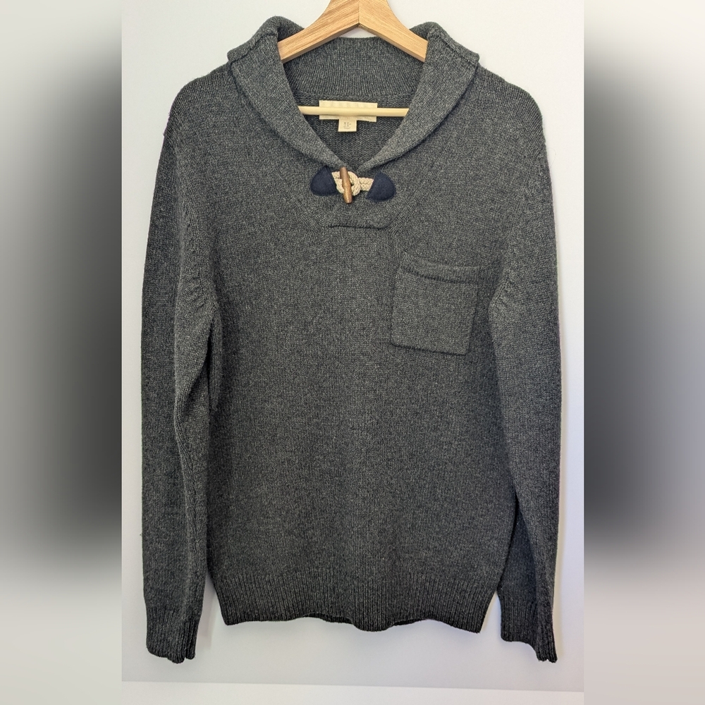 Lambswool Blend Frederick Anderson Copenhagen Men's Fisherman Sweater Gray